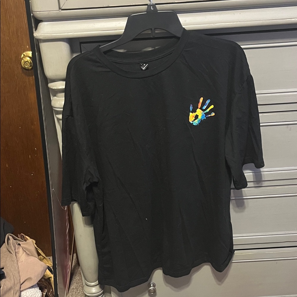 SHEIN Black Tee with Vibrant Design